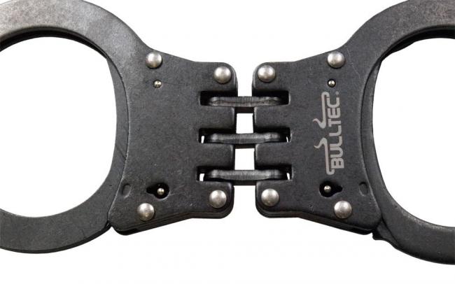 BULLTEC Handschelle mit Scharnier - brünierte/reflex-freie Ausführung - jetzt wieder lieferbar